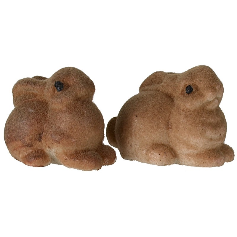 Set of 2 resin rabbits for statues 10 cm