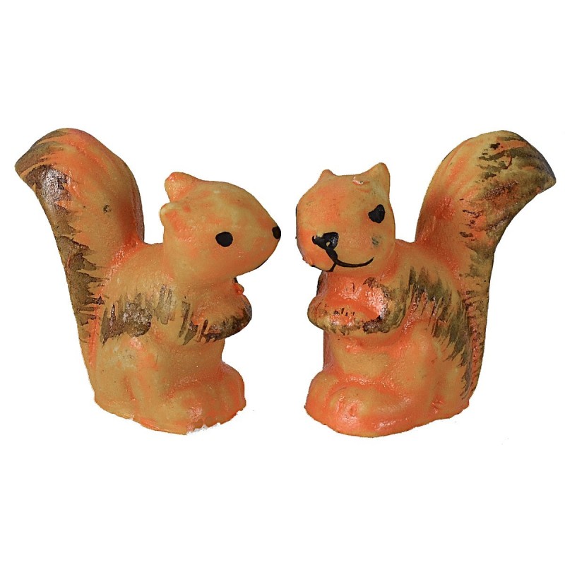 Set of 2 resin squirrels 2 cm