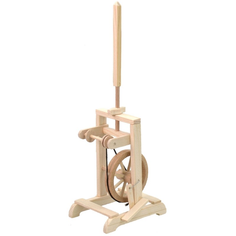 Wooden spinning wheel cm 5,5x8x21 h.