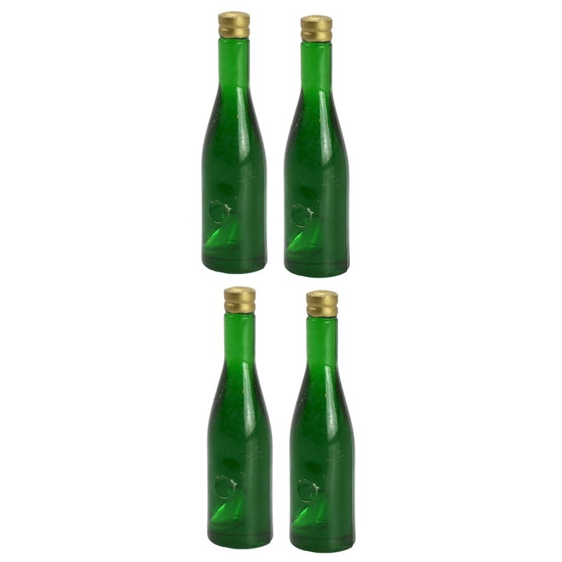 Juego de 4 botellas verde oscuro cm 3,6 h Mundo Pesebre