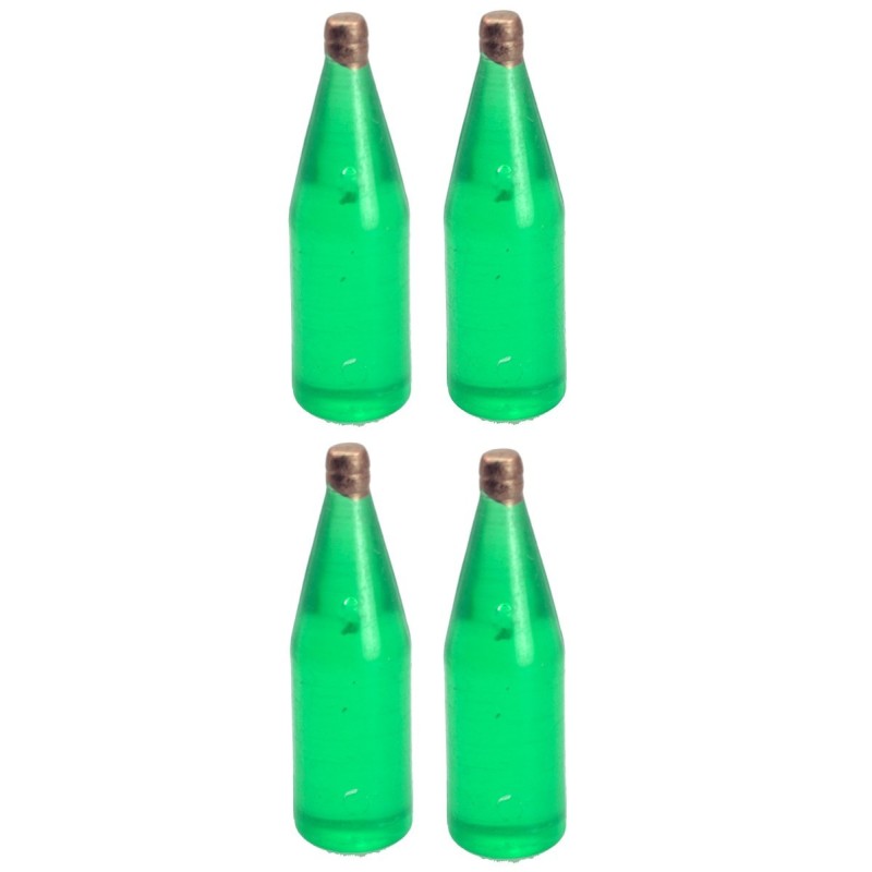 Juego de 4 botellas verde claro cm 3,4 h Mundo