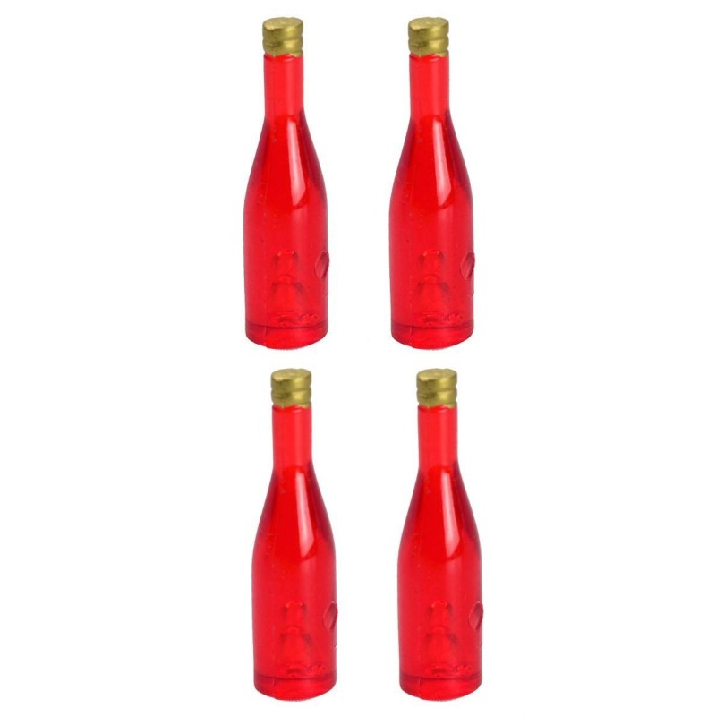 Juego de 4 botellas rojas de 3,6 cm de altura Mondo Presepi