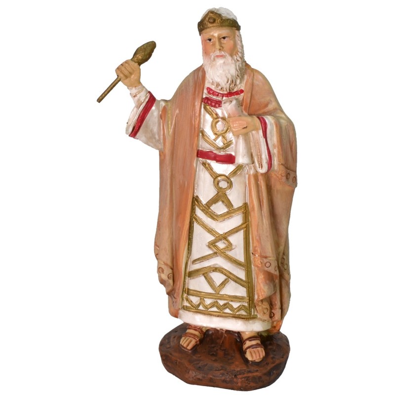 King Herod with scepter in painted resin 12 cm Landi economic