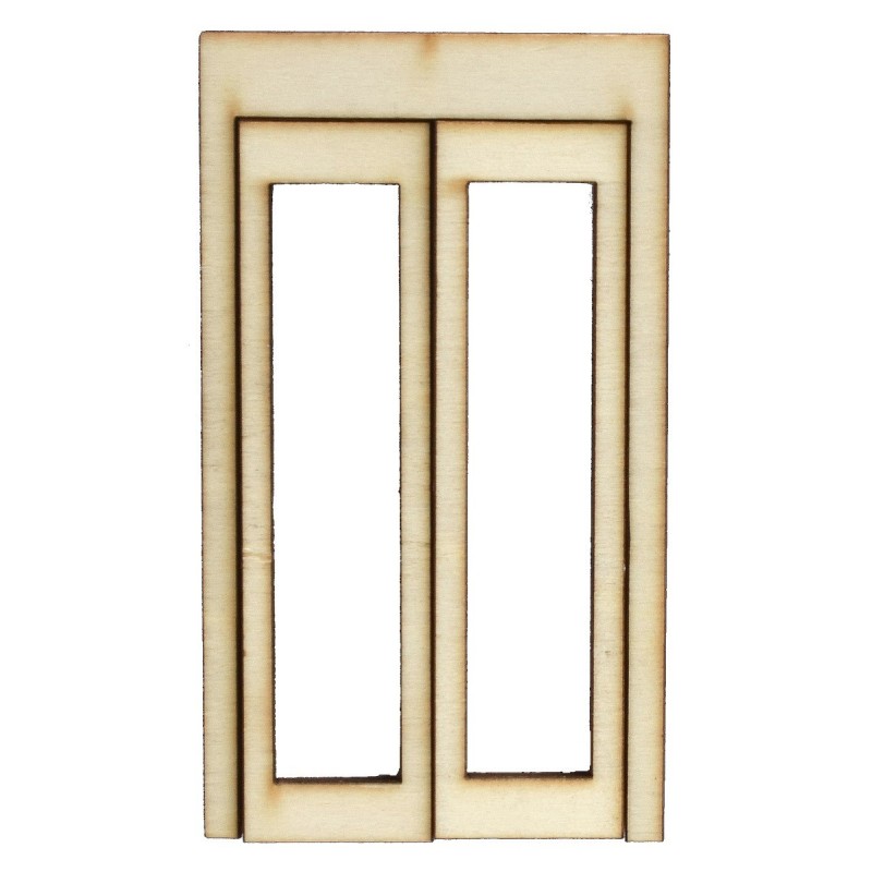 Puerta ventana de madera con hojas abatibles cm