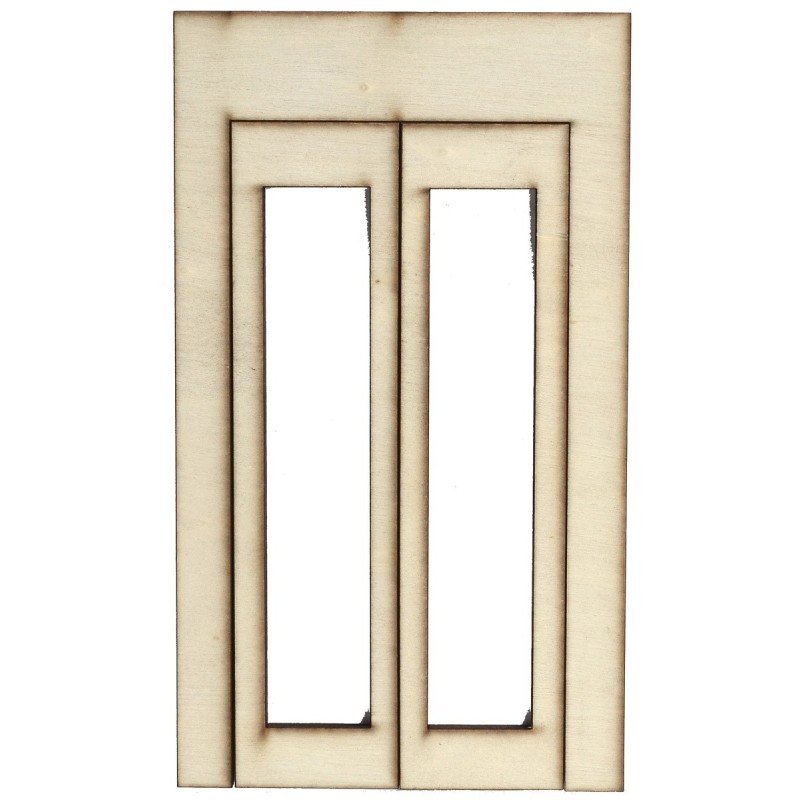 Puerta ventana de madera con hojas abatibles cm