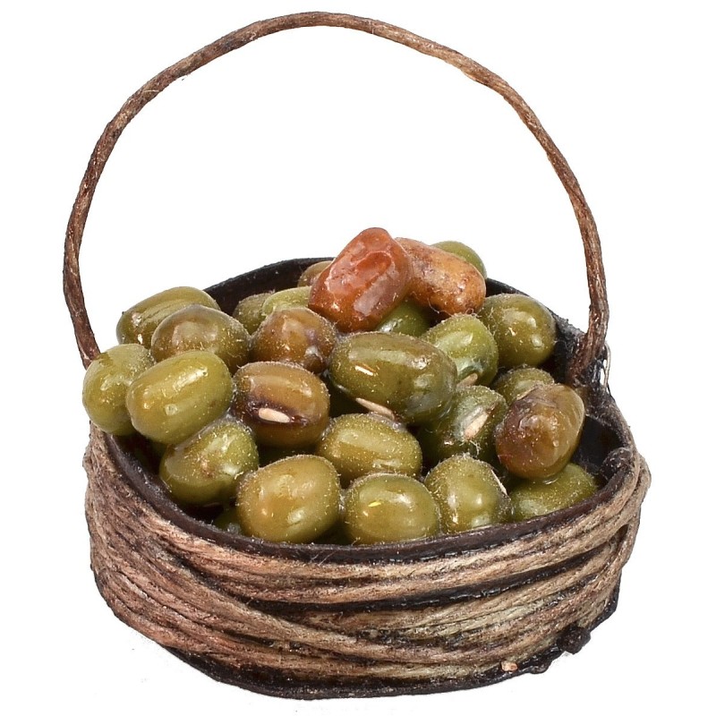 Cesta con aceitunas ø 2,5 cm Mundo Belenes