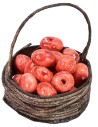 Basket with red apples ø 2.5 cm