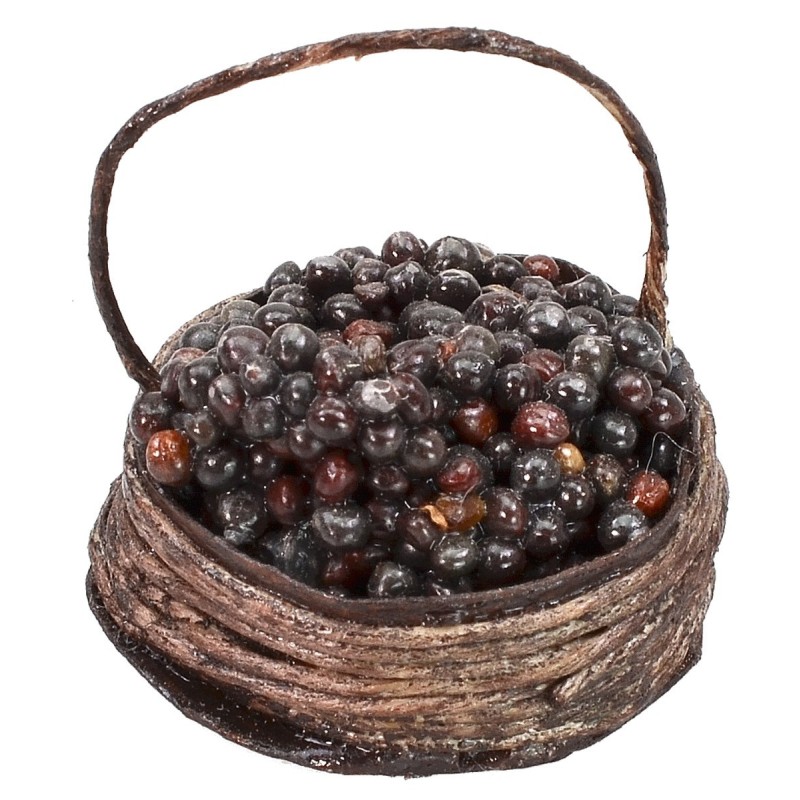 Basket with black grapes ø 2.5 cm