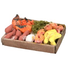 Cassetta in legno con frutta e verdura cm