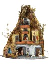 Nativity scene complete with Landi statues with lights and