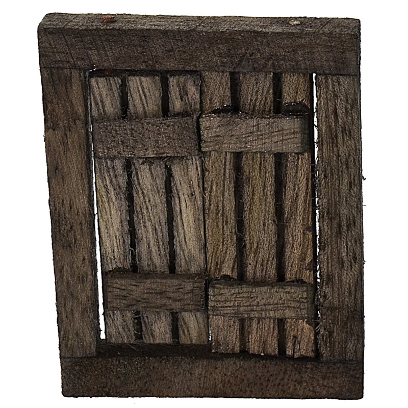 Dark wood window with opening doors cm 4,6x0,7x5,9 h
