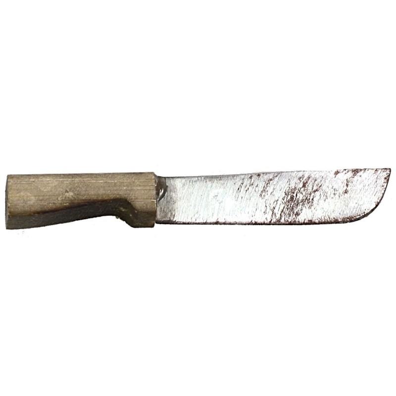 Metal knife with 4.6 cm antiqued handle