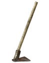 Metal hoe with aged handle 7.8 cm