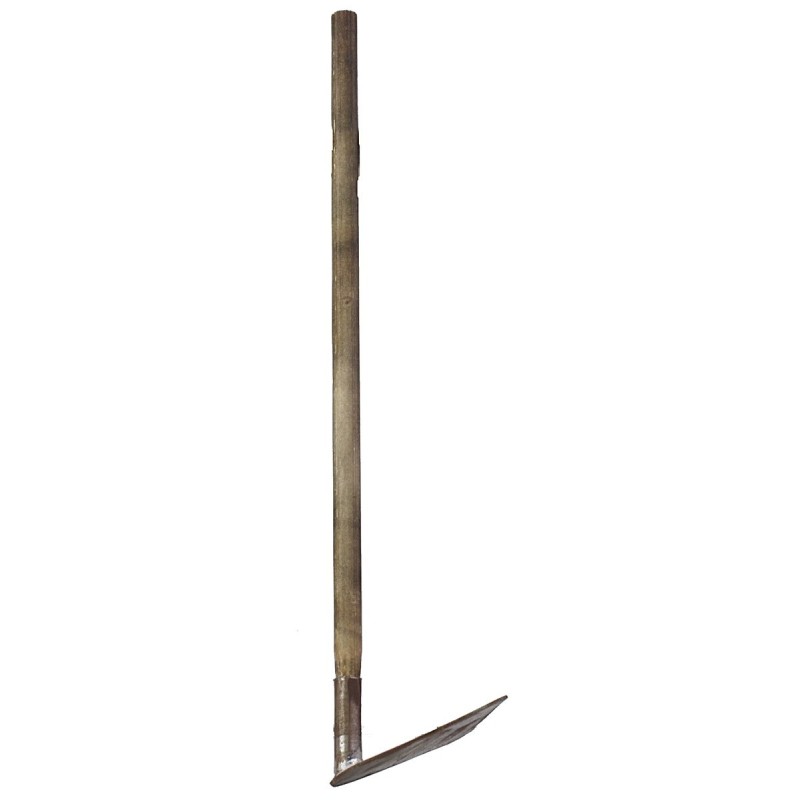 Metal hoe with aged handle 12 cm