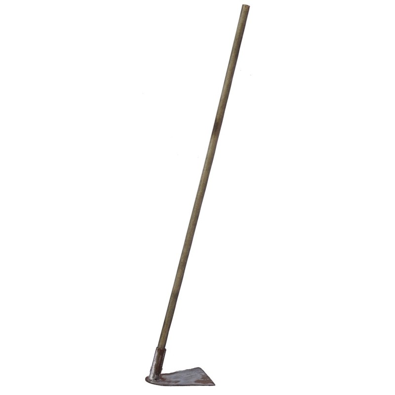 Metal hoe with 16 cm antiqued handle