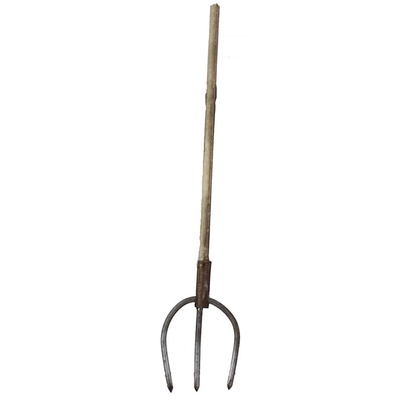 Metal fork with aged handle 12 cm