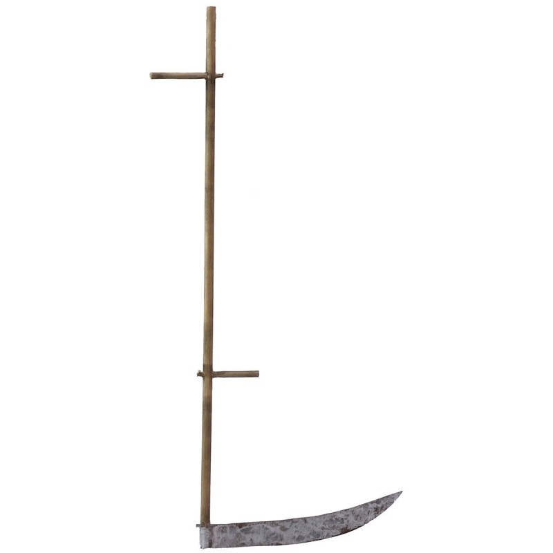 Metal scythe with aged handle 17 cm