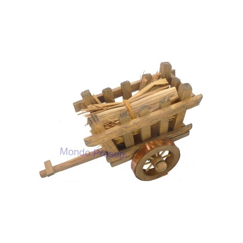 Wooden wagon with straw bundle