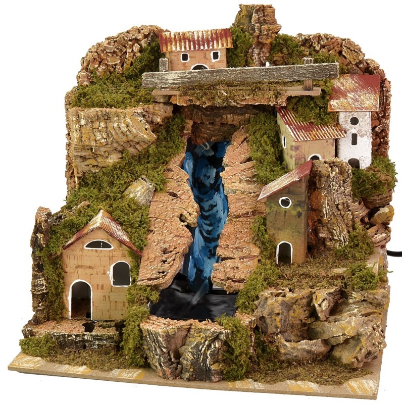 Landscape for waterfall nativity scene 24x21x21 cm h