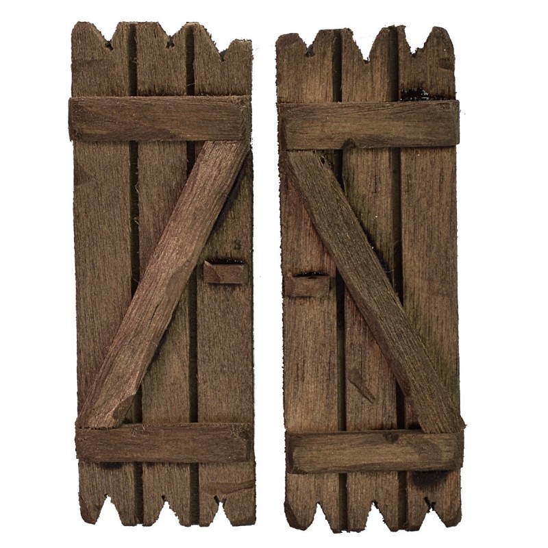 Juego de 2 marcos de persiana de madera de 4,8x6,8 cm de altura para