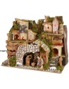 Illuminated nativity scene complete with Landi statues with