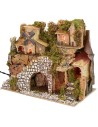 Illuminated nativity scene with village and landscape cm