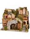 Presepe illuminato con borgo in lontananza cm 28x15x23 h