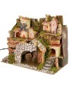 Presepe illuminato con borgo in lontananza cm 28x15x23 h