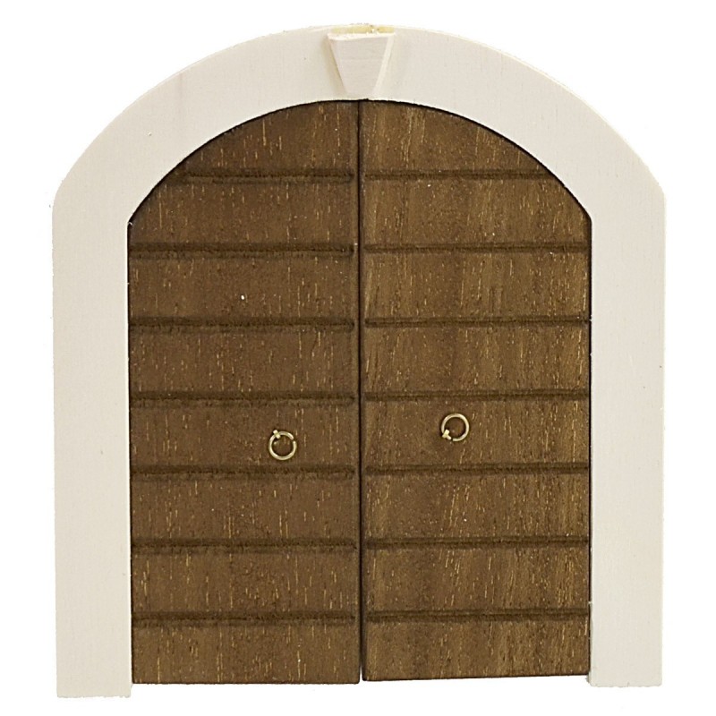 Puerta de doble hoja de madera con marco para