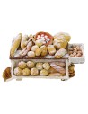 Bench with bread cm 12x8x6,5 h for Nativity scene