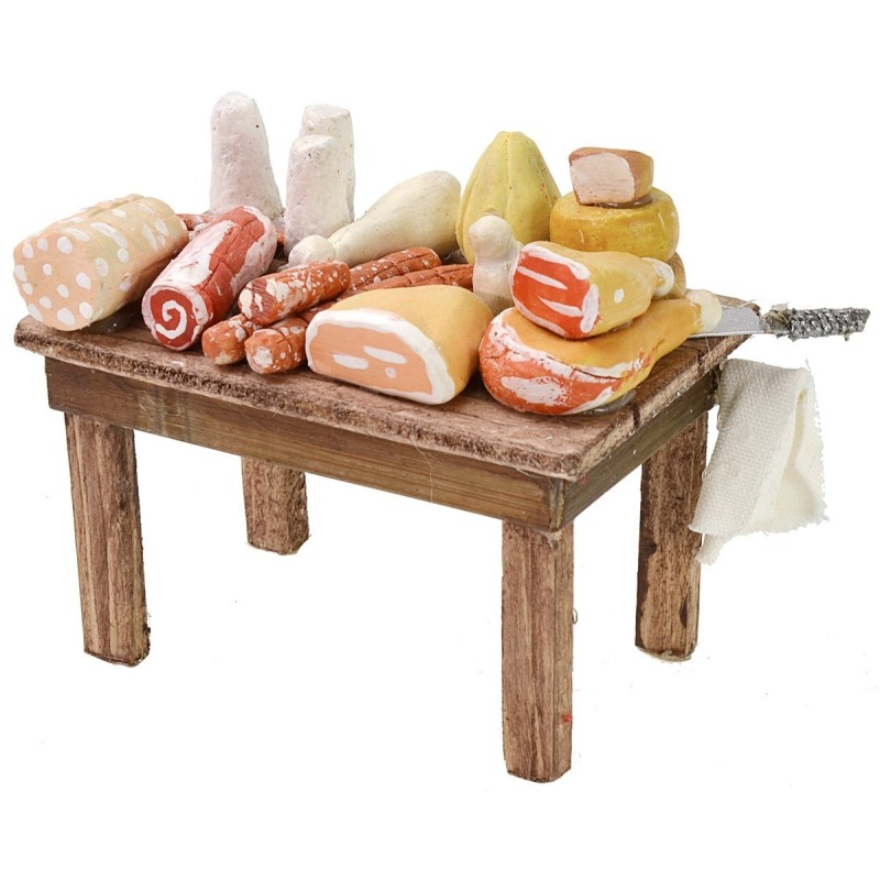 Banco del salumiere cm 11x6x8 h per Presepe Mondo Presepi