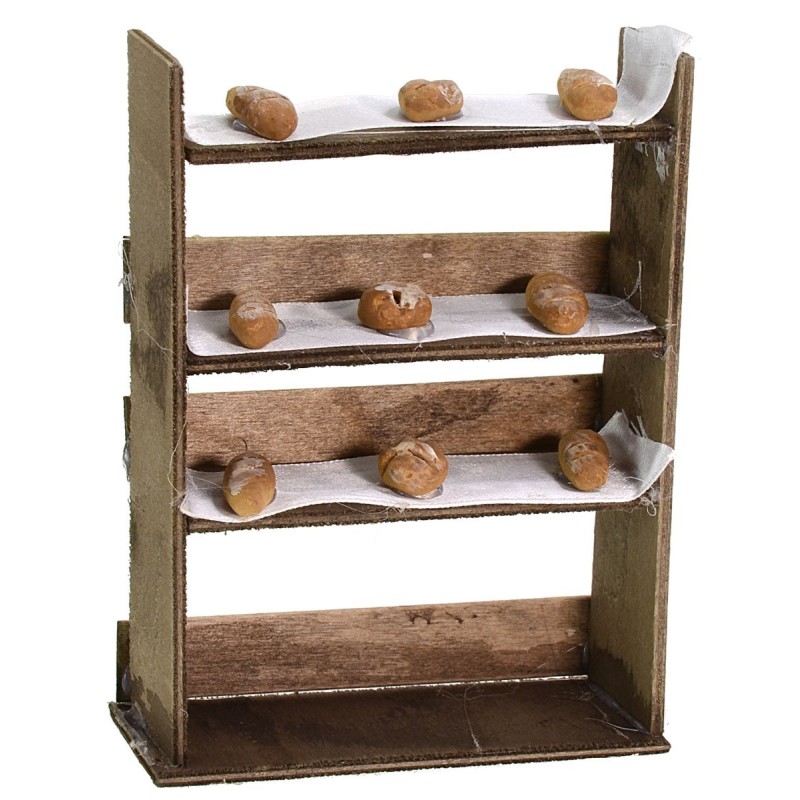 Wooden shelving with bread cm 10x3x14 h.