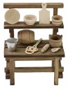 Stall with assorted tools 11x7x14 h cm for Nativity scene