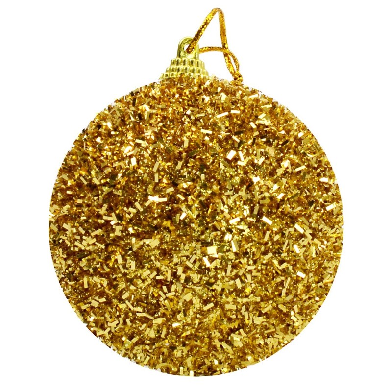 Pallina oro con pagliuzza e glitter ø 8 cm Natale Mondo Presepi