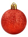 Sep 8 red balls glittered ø 8 cm per Christmas tree