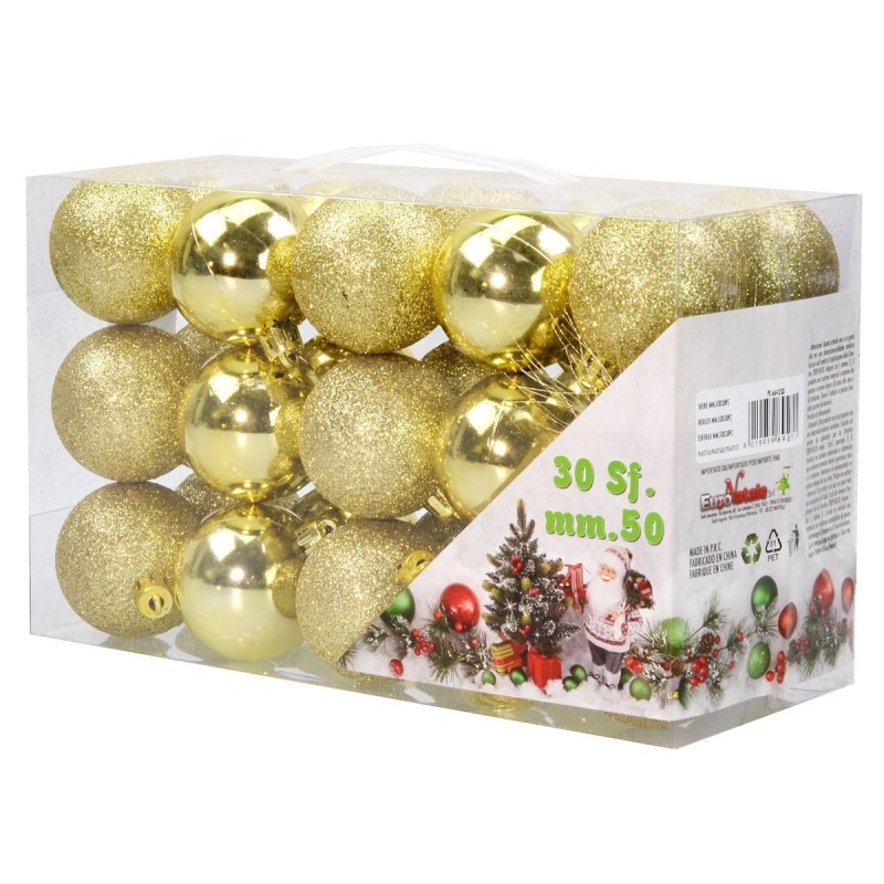 Juego de 30 bolas doradas ø 5 cm para árbol de Navidad Mondo Presepi