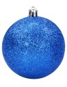 Sep 8 blue balls glittered ø 8 cm per Christmas tree