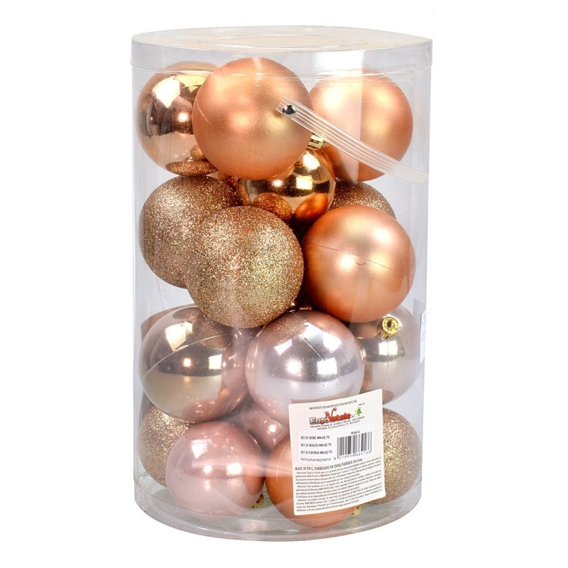 Sep 24 pink balls fished ø 6-7 cm per Christmas tree for