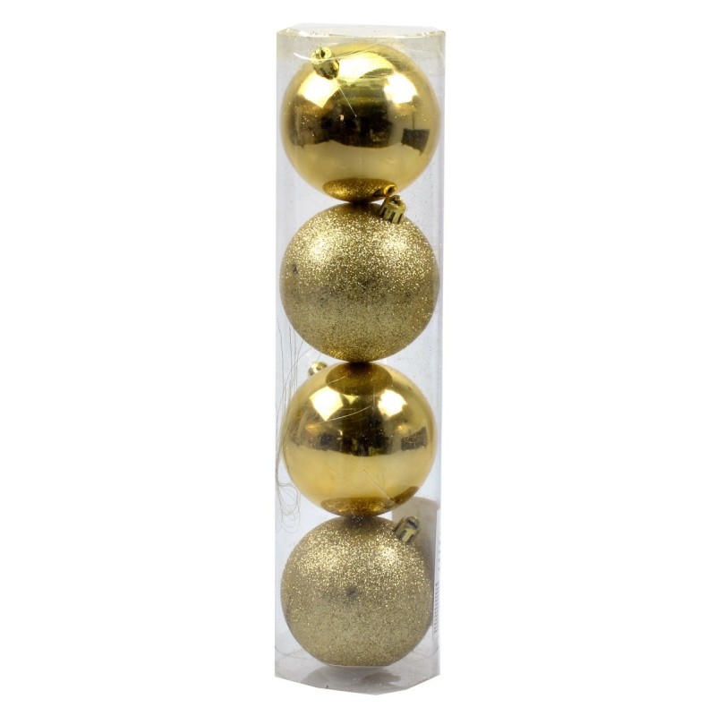 Juego de 4 bolas doradas ø 8 cm para árbol de Navidad Mondo Presepi