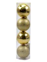 Set 4 palline oro ø 8 cm per albero di Natale Mondo Presepi