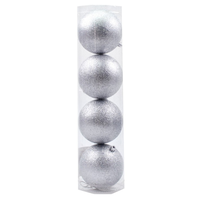 Sep 4 silver balls ø 10 cm per Christmas tree