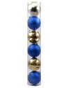 Sep 6 blue balls and gold ø 10 cm per Christmas tree