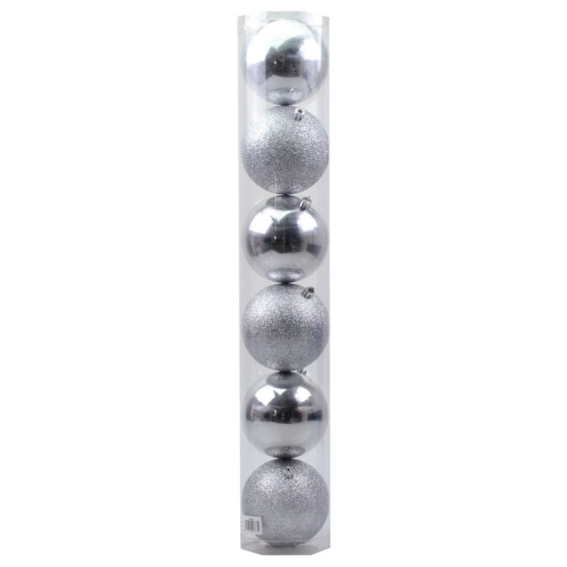 Sep 6 silver balls ø 10 cm per Christmas tree