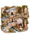 Presepe con statue serie Landi 8 cm con fuoco funzionante cm