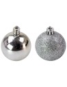 Set of 4 silver balls ø 5 cm for Christmas tree