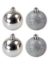 Set of 4 silver balls ø 5 cm for Christmas tree