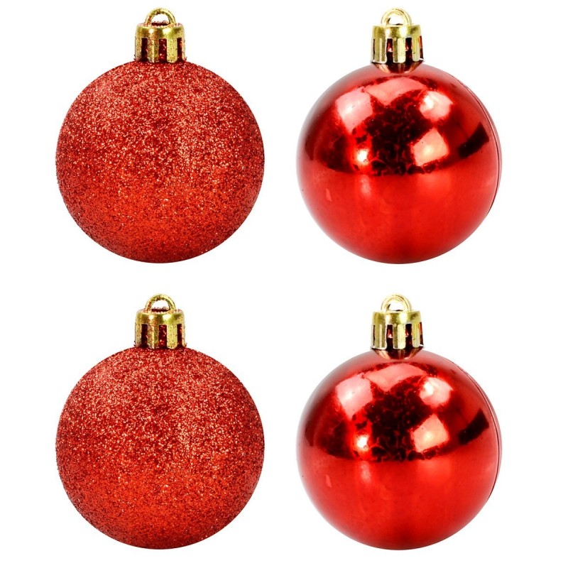 Set of 4 red balls ø 5 cm for Christmas tree