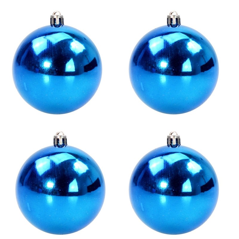 Set of 4 blue balls ø 5 cm for Christmas tree