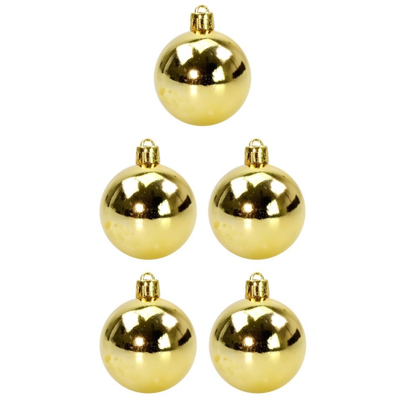 Set of 5 gold balls ø 4 cm for Christmas tree