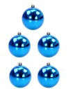 Set of 5 blue balls ø 4 cm for Christmas tree